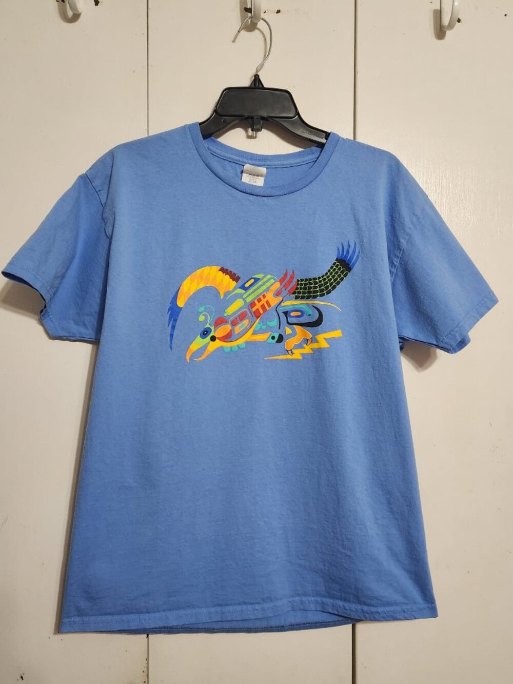 Benjamin Harjo Jr Thunderbird T Shirt Light Blue Mens L Native American Art